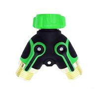 Lapiglo Connecteur de tuyau répartiteur en Y robuste à 2 voies, adaptateur de robinet de jardin de 1,9 cm avec valves à prise confortable, raccord en métal pivotant à 360 degrés pour arrosage