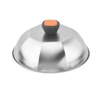 Lapiglo Couvercle de wok en acier inoxydable de 22,6 cm, couvercle de cuisson à la vapeur pour cuisson au grill et au gril, bouchon à badigeonner résistant à la rouille (B)
