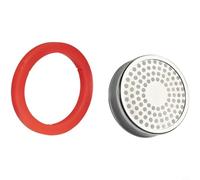 Lapiglo Filtre à tête de groupe E61 de 58 mm et joint d'étanchéité pour kit de bague, pour machine à expresso en acier inoxydable pour brassage barista (filtre + anneau en silicone)