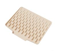 Lapiglo Grand tapis d'égouttoir en silicone 40 x 33 cm, égouttoir antidérapant, pliable, résistant à la chaleur, facile à nettoyer (beige)