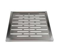 Lapiglo Grille de drainage de sol en acier inoxydable robuste - Grille antidérapante en métal brossé avec cadre - Drainage efficace - Municipal Road Plaza Garden - Argenté - 250 x 250 mm
