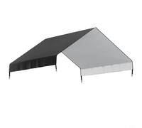 Lapiglo Housse de protection pour enclos d'extérieur 330,2 x 101,6 cm - Cadre de toit robuste avec revêtement époxy - Protection contre la pluie et le soleil - Pour grands poulaillers (noir)