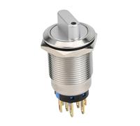 Lapiglo IP66 19mm Sélecteur Rotatif 3 Positions 2NO2NC Autobloquant 12-24V Acier Inoxydable avec LED Bateau et Instrument