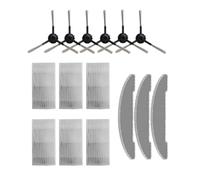 Lapiglo Kit de balai à franges latéral compatible avec Vexilar Cleanova pour aspirateur W7 W11, 6 brosses, 6 filtres, 3 tampons