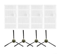 Lapiglo Kit de brosses latérales avec filtres pour robot MAMNV T7S Teendow T7S T12S JIKA pour aspirateur, facile à installer, gris (A)