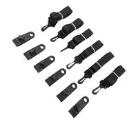 Lapiglo Kit de fixation pour bâche solaire de piscine avec sangles en nylon résistant et clips dentelés Fixation sécurisée Noir 170 cm