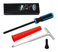Lapiglo Kit d'outils de remplacement de tige de valve de pneu, poignée en T en acier pour réparation de pneus TR412 TR413 TR414 avec tubes en nylon (A)