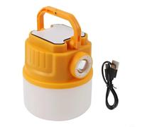 Lapiglo Lampe solaire LED portable pour camping, faisceau zoomable, 4 modes de charge USB, indicateur de batterie longue durée, lampe suspendue pour aventures en plein air, jaune (C50 jaune)