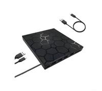 Lapiglo Lecteur graveur CD DVD externe 7 en 1 USB 3.0 avec lecteur de carte TF pour Hub et Play Lecteur optique pour ordinateur portable de bureau PC Noir
