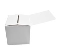 Lapiglo Lot de 2 boîtes à suggestions blanches en papier ondulé avec tableau d'en-tête amovible, design facile à plier pour bureau, école, 15,2 x 15,2 x 15,2 cm