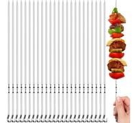 Lapiglo Lot de 25 brochettes de barbecue réutilisables en acier inoxydable de 39 cm de forme plate pour éviter la viande, les légumes, le pain - Outils de cuisson résistants à la rouille