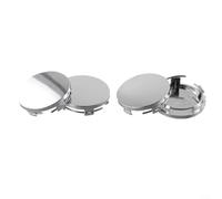 Lapiglo Lot de 4 cache-moyeux de roue de 60 mm en ABS à clipser pour la plupart des voitures et camions, finition polie noire/argentée (argent)