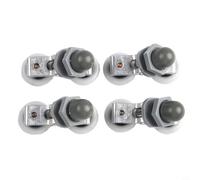 Lapiglo Lot de 4 roulettes pour double douche en alliage d'aluminium et nylon avec design pivotant incurvé et quart de cercles, 19/23/25/27 mm de diamètre (23 mm)