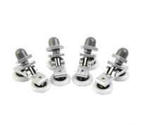 Lapiglo Lot de 4 roulettes pour double douche en alliage d'aluminium et nylon avec design pivotant incurvé et quart de cercles, 19/23/25/27 mm de diamètre (25 mm)