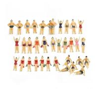 Lapiglo Lot de 40 figurines de natation 1:75 HO pour échelle de natation - Couleur aléatoire - Modèles en plastique peint - Dispositions ferroviaires, tables de sable et décoration de paysages