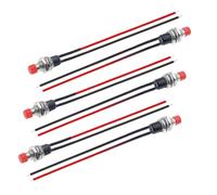 Lapiglo Lot de 6 interrupteurs à bouton-poussoir momentané SPST 7 mm 2 broches pour pré-câblé pour contact rond 1 A 250 VAC Contrôle industriel pour rouge et noir