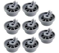 Lapiglo Lot de 8 roues de lave-vaisselle 165314 pour Kenmore et, pour pièces de rechange 165314 420198, rouleaux de panier inférieur en plastique gris, 3,6 cm de diamètre, installation facile