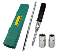 Lapiglo Outil de démontage d'écrou de roue robuste - Clé télescopique pour changement de pneu de voiture, camionnette, camion - 17 mm, 19 mm, 21 mm, 23 mm - Design antidérapant - Argent (B)