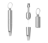 Lapiglo Outil multifonction EDC 3 en 1, brosse de nettoyage de précision, éjecteur de carte SIM, outil portable en alliage d'aluminium, porte-clés, noir, argent, orange (orange)