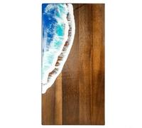 Lapiglo Planche à découper double face en bois d'acacia et résine avec bords polis lisses pour la cuisine - Bleu - 45 x 23 cm