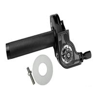 Lapiglo Poignée d'accélérateur en alliage d'aluminium 22 mm avec coque transparente avec câble pour moto tout-terrain pour VTT tout-terrain rouge (noir)