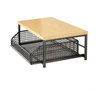 Lapiglo Support de cuisine pour micro-ondes avec panier extractible, petit chariot de rangement à roulettes verrouillables, ustensiles multi-usages en métal et bois, blanc (noir)