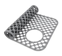 Lapiglo Tapis d'évier pliable en silicone, résistant à la chaleur, antidérapant, égouttoir de cuisine avec motif nid d'abeille, gris, 72 x 36 cm