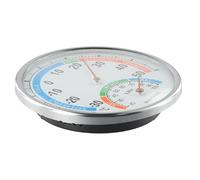 Lapiglo Thermomètre hygromètre analogique en métal pour intérieur - Moniteur de température et d'humidité - Pour serre, terrarium, garage - Bleu (blanc)