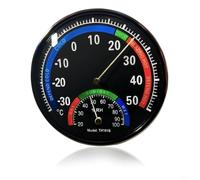 Lapiglo Thermomètre hygromètre analogique en métal pour intérieur - Moniteur de température et d'humidité - Pour serre, terrarium, garage, bleu (noir)