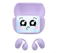 Lapiglo Translator Écouteurs AI en temps réel 144 langues, écran LED, coque 6.0, réduction du bruit, casque de musique pour le tourisme (traduction violette)