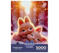 Lapin 1000 Pièces Puzzle Animaux pour Adultes, Défi Jouets, Cadeau, Jouet pour Enfant, Jeu Éducatif, Qualité Premium 38x26cm/1000pcs