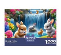 Lapin 1000 Pièces Puzzle Animaux pour Adultes Enfants, Parfait pour Les Amateurs De Puzzles, Cadeau, Jouet pour Enfant, Jeux Éducatif, Qualité Premium 38x26cm/1000pcs