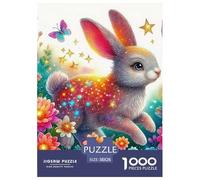 Lapin 1000 Pièces Puzzles Animaux pour Adultes Enfants, Parfait pour Les Amateurs De Puzzles, Cadeau, Stimulant, Jeux Éducatif, Qualité Premium 38x26cm/1000pcs