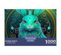 Lapin 1000 Pièces Puzzles Animaux pour Adultes Enfants, Parfait pour Les Amateurs De Puzzles, Cadeau, Stimulant, Jeux Éducatif, Qualité Premium 38x26cm/1000pcs
