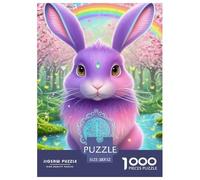 Lapin 1000 Pièces Puzzles Animaux pour Adultes, Parfait pour Les Amateurs De Puzzles, Cadeau d'anniversaire, Jeux Éducatif, Qualité Premium 52x38cm/1000pcs