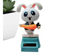 Lapin à Bobblehead solaire, lapin dansant solaire - Figurines de danse solaire - Jouets de danse à énergie solaire de lapin de pâques, de danseur à tête secouée de voiture de lapin, Figurines d