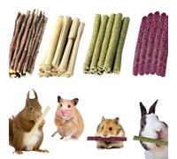 Lapin à Mâcher Jouets,Bâtonnets de Foin Timothy,Bâtonnets à Mâcher Bois Pommier,Petits Animaux de Compagnie Jouets Croquer,Jouets pour Petits Animaux,pour Chinchilla Cobaye Hamster Lapin,50pcs