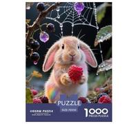 Lapin à Oreilles Puzzles 1000 Pièces Cadeau Unique Jeu Éducatif Défi Jouet À De Qualité Supérieure Peinture Art pour Adultes Et Enfants À Partir De 14 Ans 70x50cm/1000pcs