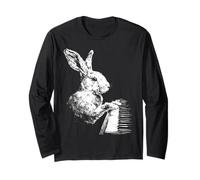 Lapin Amusant Jouant du Piano Animal Pianiste Musicien Manche Longue