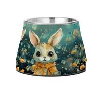 Lapin Aquarelle Mignon Gamelles AntidéRapantes pour Chiens,Empilables en Acier Inoxydable pour Chiots