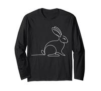 Lapin Art Linéaire Dessin Animalier Simple Manche Longue