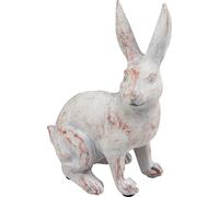 Lapin assis Deko Lapin Décoration de Pâques Pierre artificielle Blanc Marron 15,5x8,5x22cm
