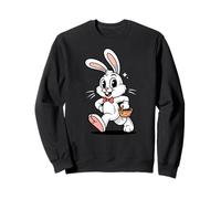 Lapin avec Panier et nœud Papillon Mignon Lapin de Pâques Sweatshirt