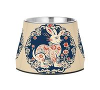 Lapin Bleu Gamelles AntidéRapantes pour Chiens,Empilables en Acier Inoxydable pour Chiots Coupe De Papier Chinois