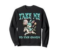 Lapin Bonbon Chevauchée Fantaisie Friandise Sucrée Sweatshirt
