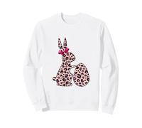 Lapin Buffalo Léopard Imprimé Joyeux Pâques Œufs de Lapin Sweatshirt