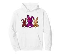 Lapin Buffalo Leopard Plaid Imprimé Happy Easter Day Homme Femme Sweat à Capuche
