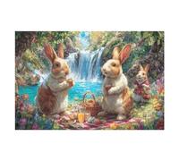 Lapin Champ de Fleurs 1000 Pieces Casse-tête Expert Confirmé en Carton sans Déformation Très Difficile Niveau Expert Jeu De Société Collection Cadeau Premium 1000 PCS