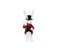 Lapin Cirque Déco "La Piste" 53cm Blanc & Rouge