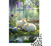 Lapin d'Angora Puzzle 1000 Pièces Educa Jouet en Bois Divertissement Créatif Décoration Intérieure Lapin de Jardin Jeu Éducatif Challenge Toy Adultes & Enfants des 14 Ans 1000pcs (75x50cm)